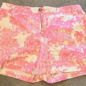 Lilly Pulitzer Pink and White Patterned Women Shorts